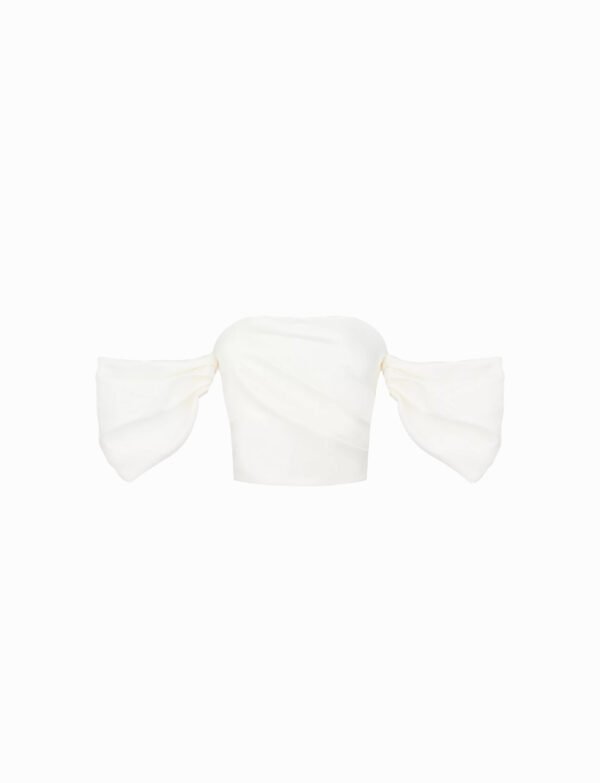 Corset with voluminous sleeves