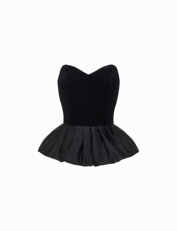 Corset with satin peplum