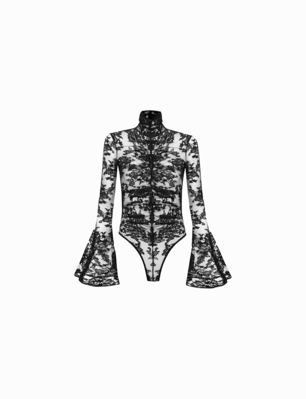 Lace bodysuit in black