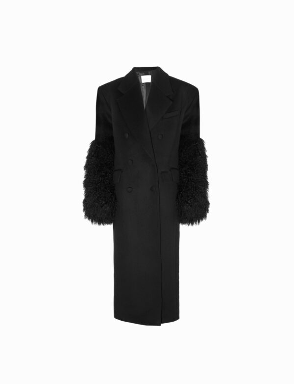 Mongolian wool sleeve coat